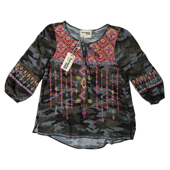 Savanna Jane Tops - Elegant Savanna Jane Women's Brand New Embroidered Blouse Size Small